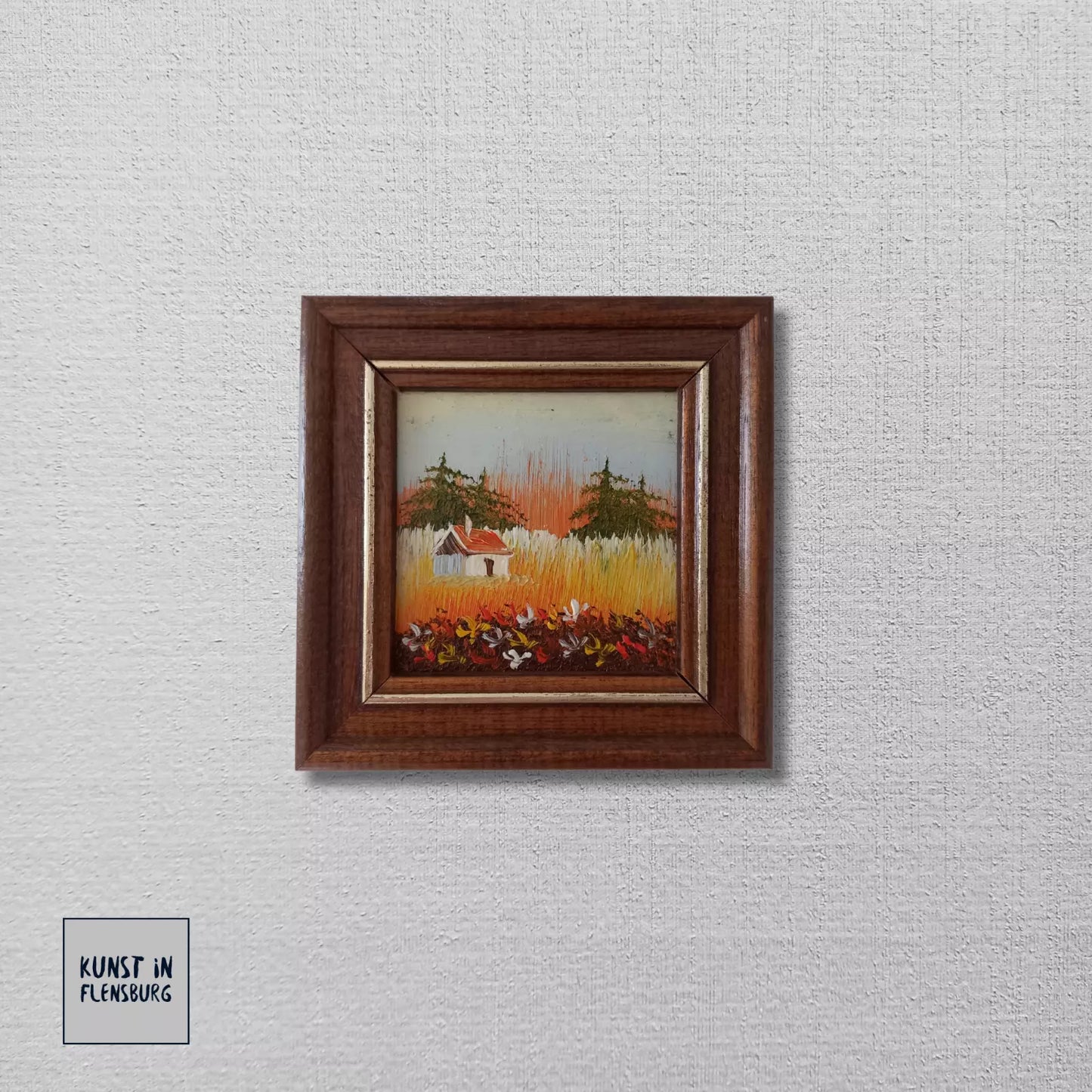 KLEINES ORIGINAL Ölgemälde auf Karton inkl. Holzrahmen | Landschaft / Natur | 11x11 cm