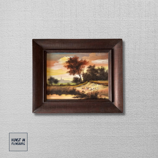 JOSEF WILK (1872-1948) | Romantische Landschaft | ORIGINAL Ölgemälde auf Holzplatte