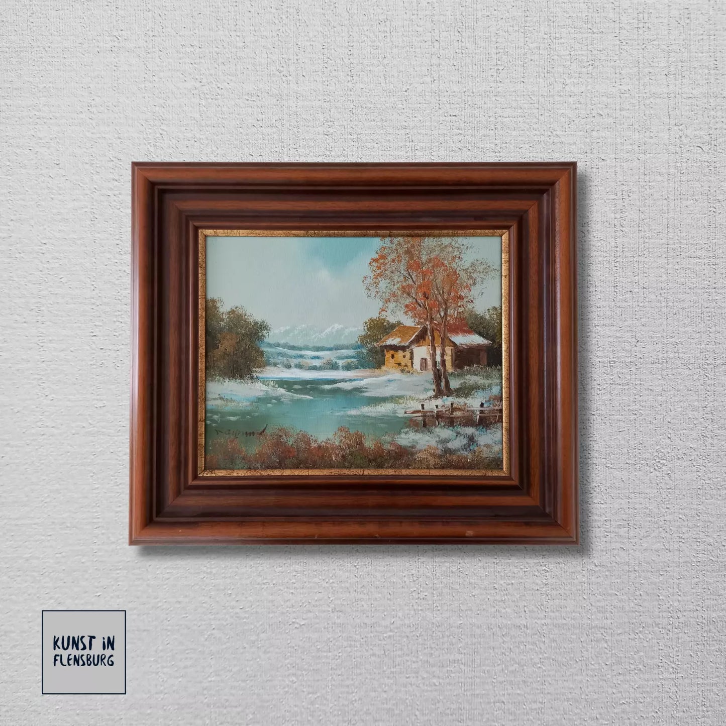 ORIGINAL Ölgemälde auf Leinwand inkl. Rahmen | Winter im Herbst / Landschaft / Natur | Signiert