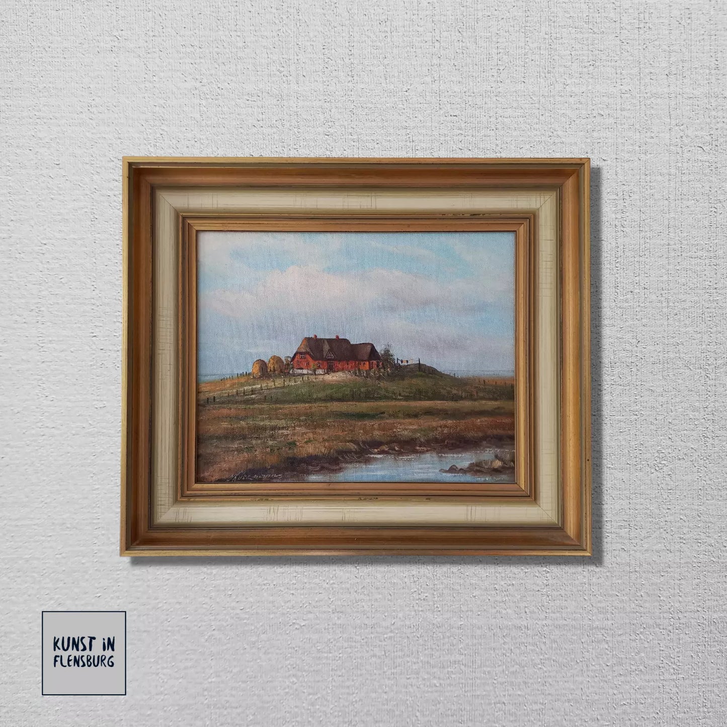 JULIUS KURZMANN (*1923) | Hallig / Landschaft | ORIGINAL Ölgemälde auf Leinwand inkl. Rahmen