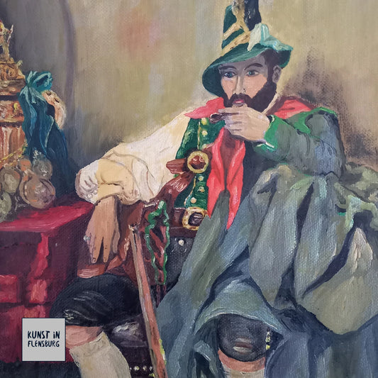 ORIGINAL Ölgemälde auf Leinwand inkl. Holzrahmen | Mann in Tracht / Portrait | Signiert