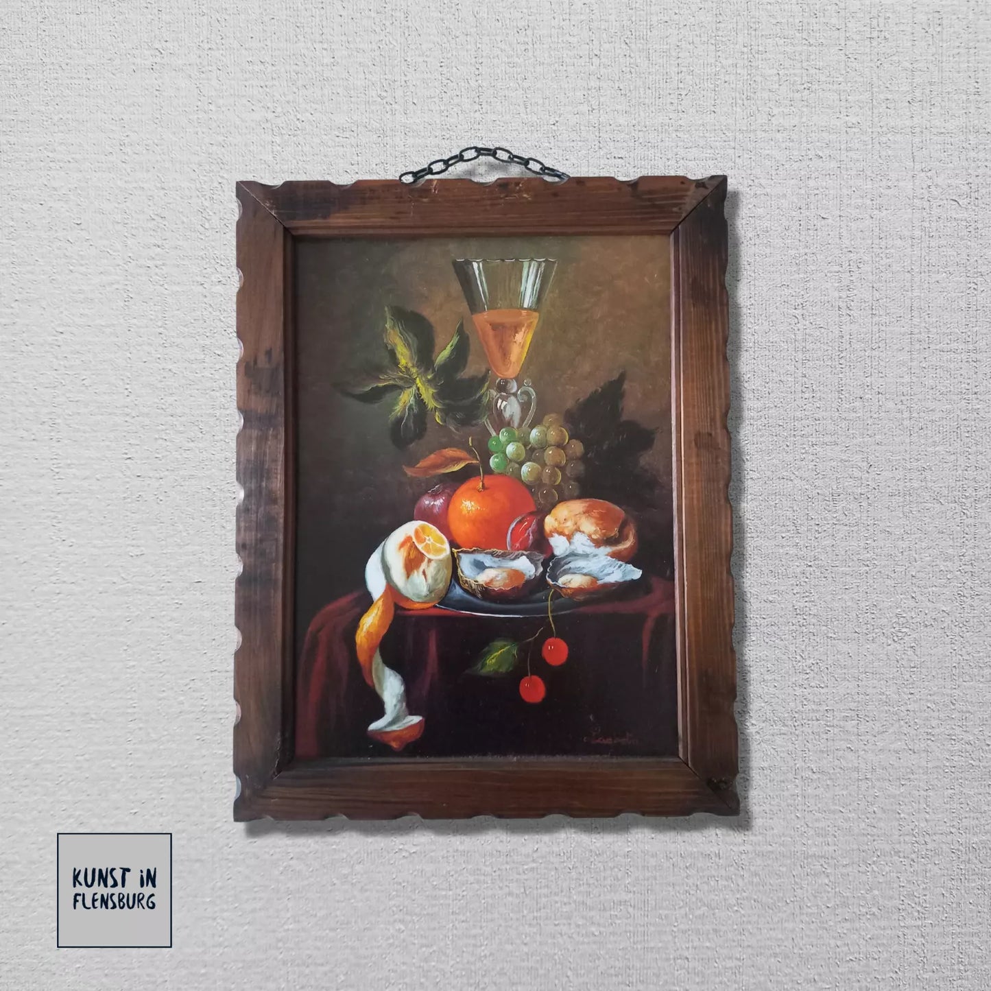 ORIGINAL Ölgemälde auf Karton inkl. Rahmen | Stillleben / Obstschale | Signiert: Lacosta