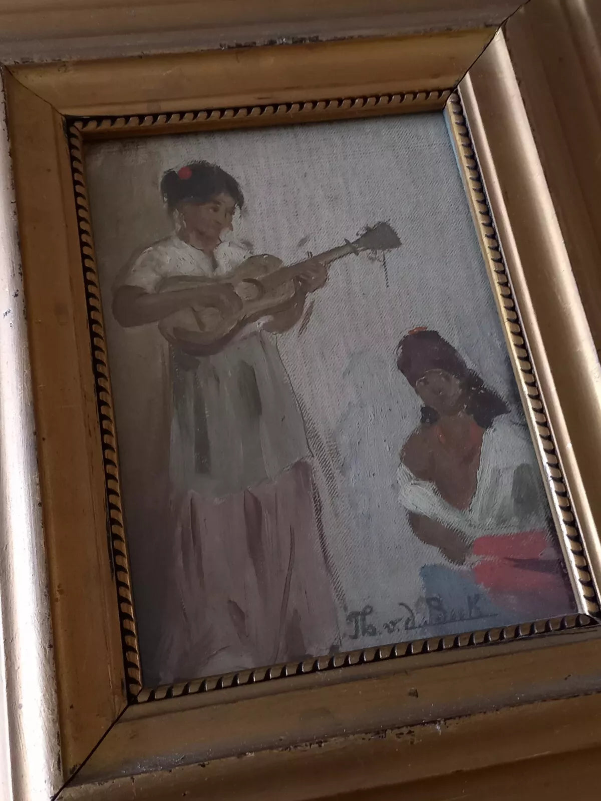 THEODOR VON DER BEEK (1838-1921) | Musizierende Mädchen | ORIGINAL Ölgemälde auf Leinwand