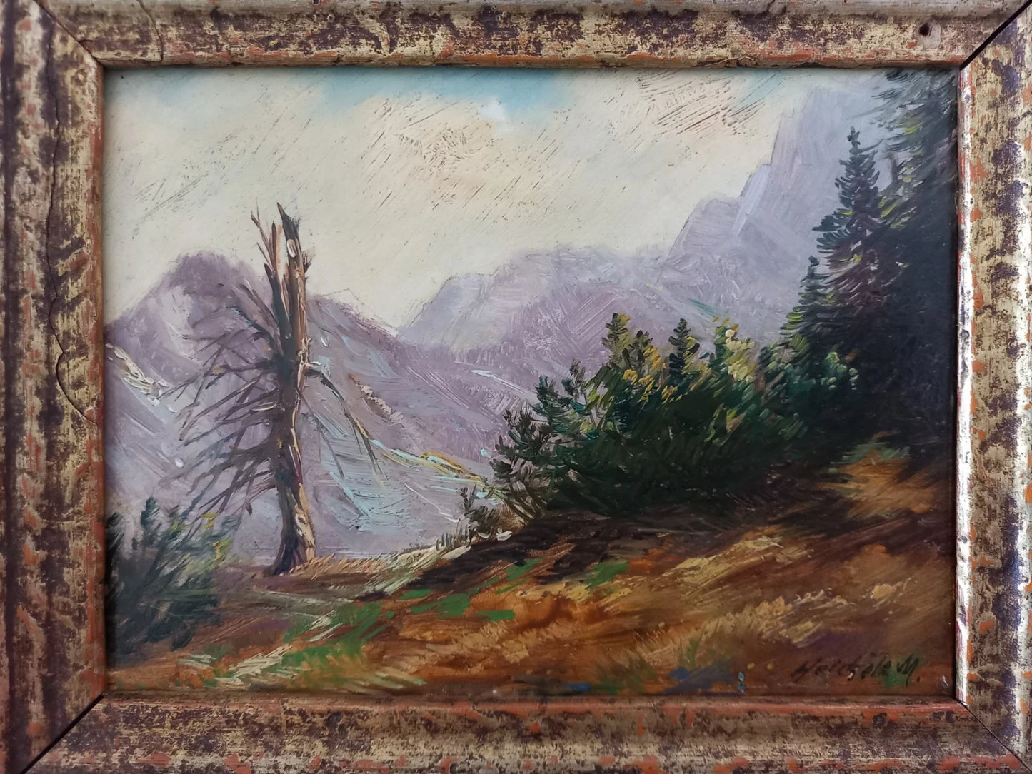 MAX HEICHELE (1890-1979) | Berglandschaft | ORIGINAL Ölgemälde auf Holzplatte inkl. Rahmen