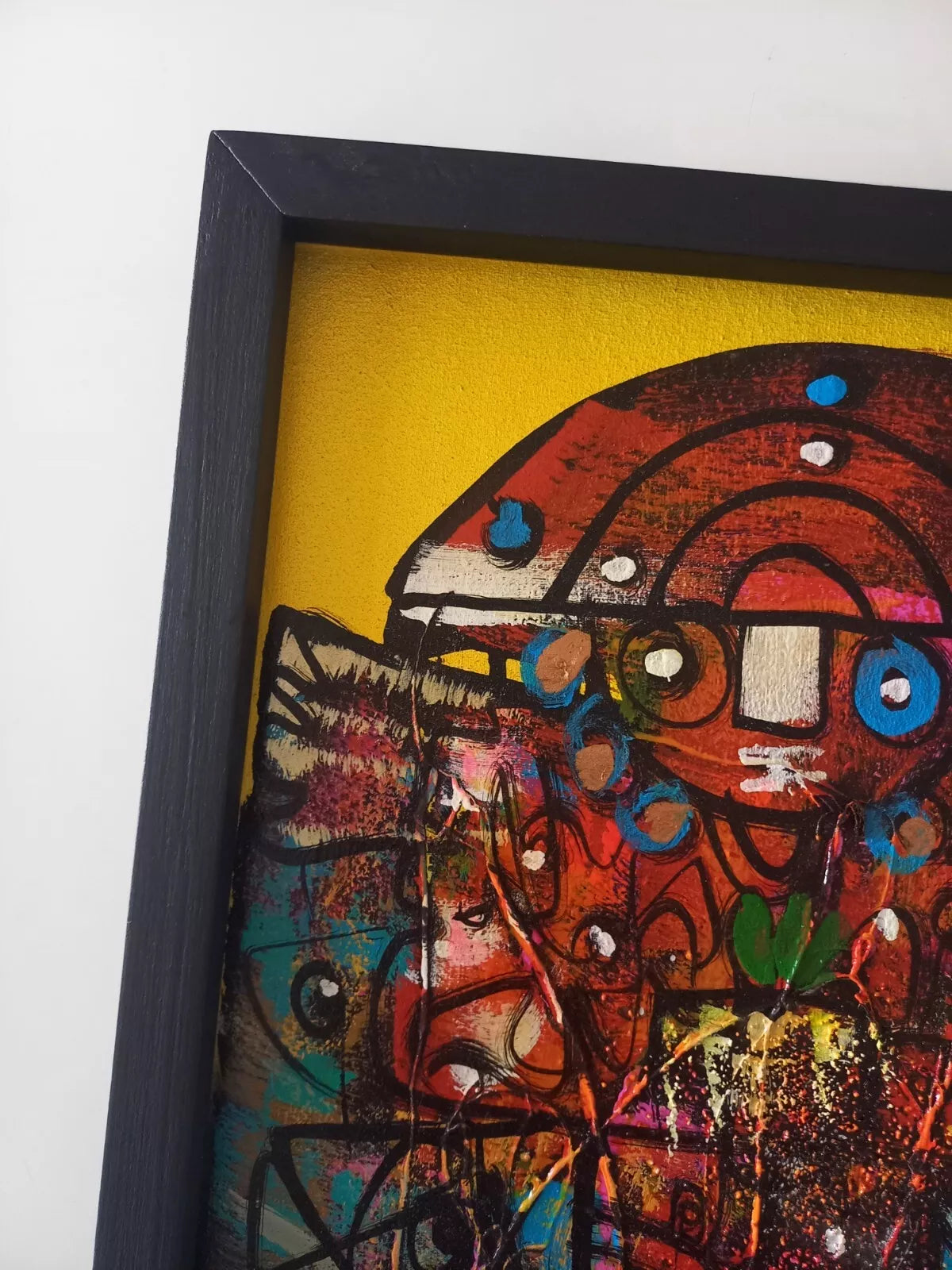 ORIGINAL Ölgemälde auf Karton inkl. Rahmen | Abstrakte / Moderne Kunst / Streetart | 30x40 cm