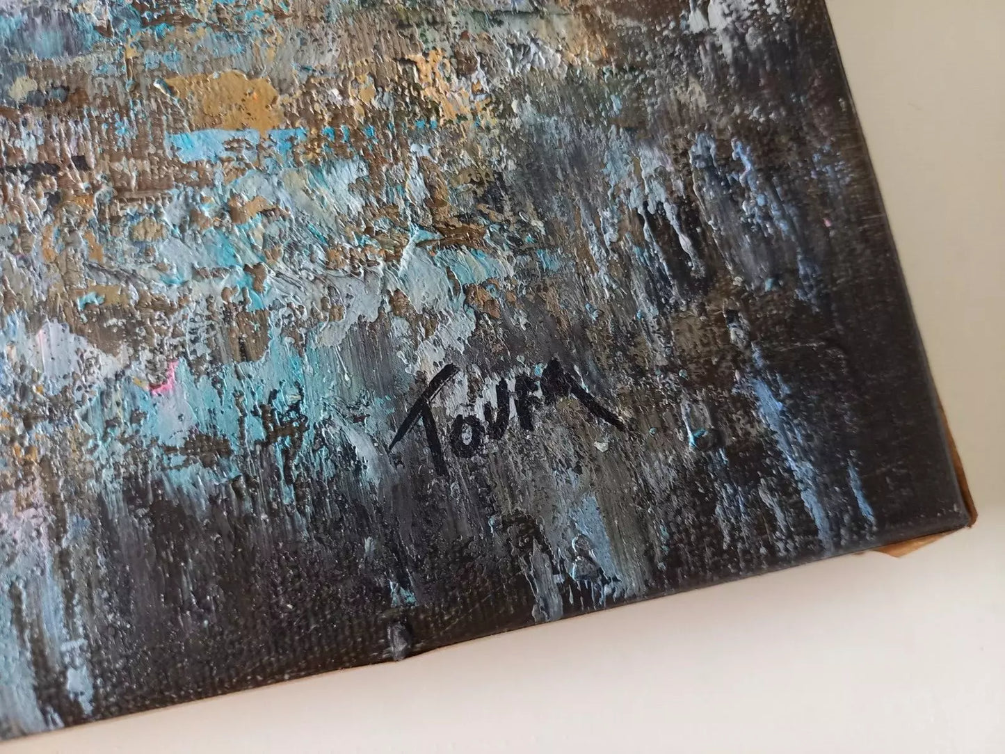 ORIGINAL Ölgemälde auf Leinwand | Fischerboote in der Bretagne / Frankreich | Signiert: TOUAR