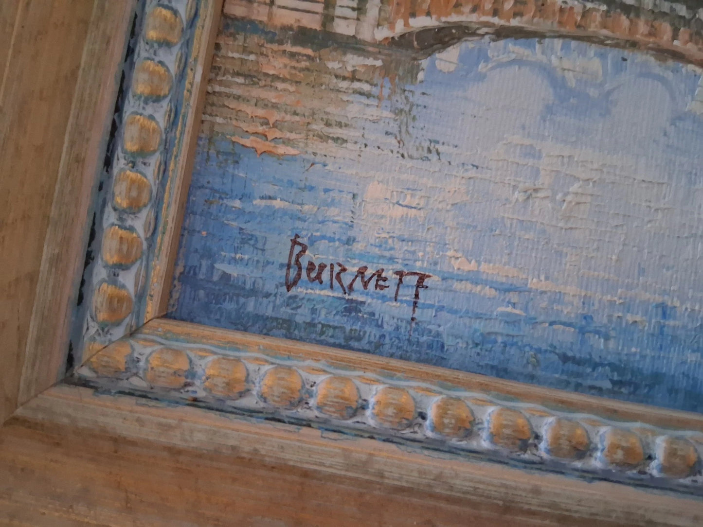 CAROLINE C. BURNETT | Eiffelturm / Paris / Stadtszene | ORIGINAL Ölgemälde auf Karton inkl. Rahmen