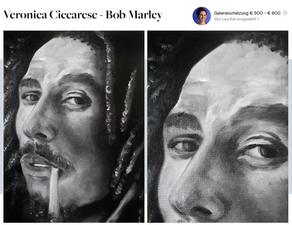 VERONICA CICCARESE | Portrait / Bob Marley | ORIGINAL Ölgemälde auf Leinwand (2024)