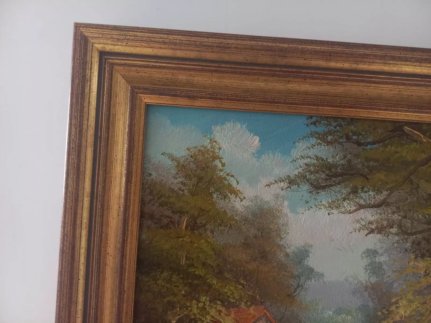 ORIGINAL Ölgemälde auf Leinwand inkl. Rahmen | Landschaft / Natur / Wald | Signiert: R. HANSEN