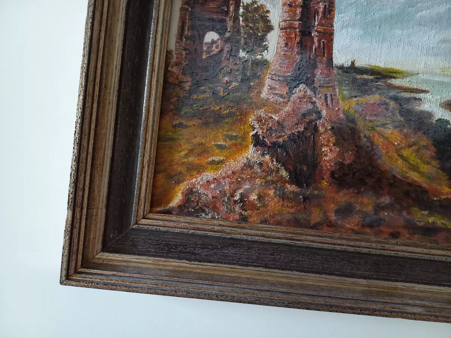 HANDGEMALTES Ölgemälde auf Karton nach John Constable | Hadleigh Castle | Signiert: W. KAISER