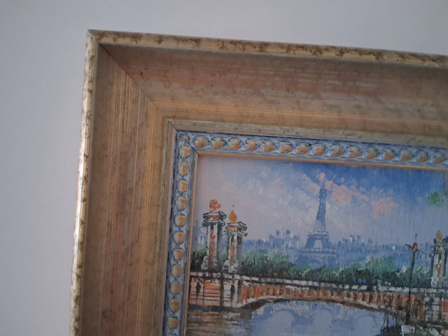 CAROLINE C. BURNETT | Eiffelturm / Paris / Stadtszene | ORIGINAL Ölgemälde auf Karton inkl. Rahmen