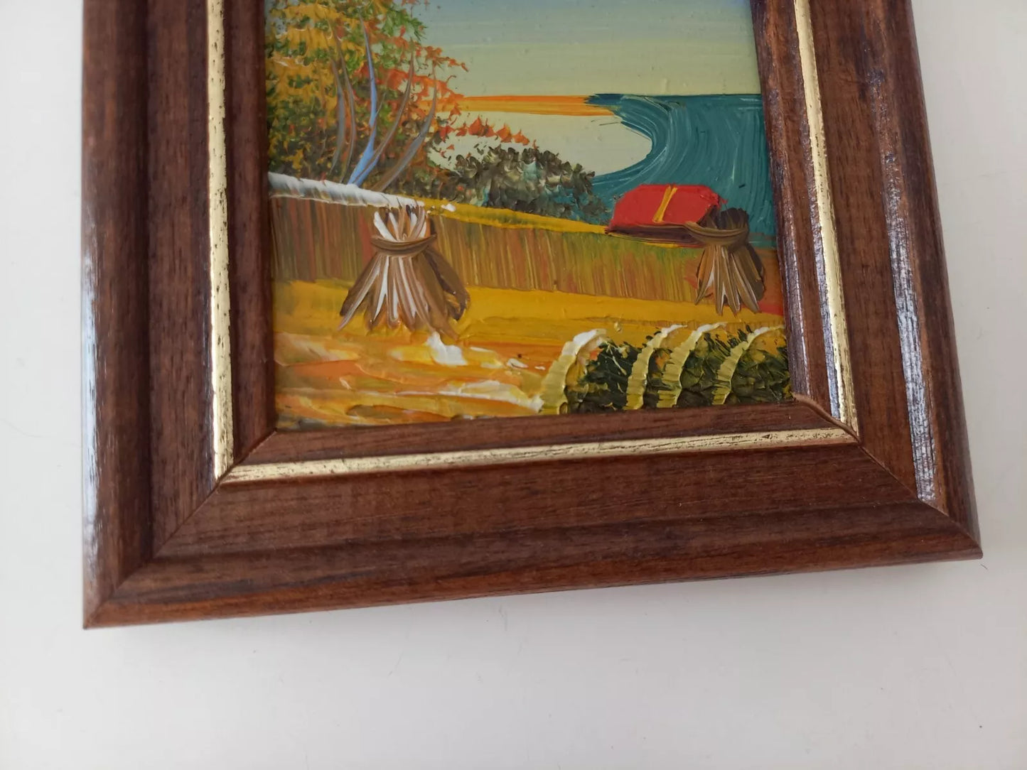 KLEINES ORIGINAL Ölgemälde auf Karton inkl. Holzrahmen | Landschaft / Natur | 11x11 cm