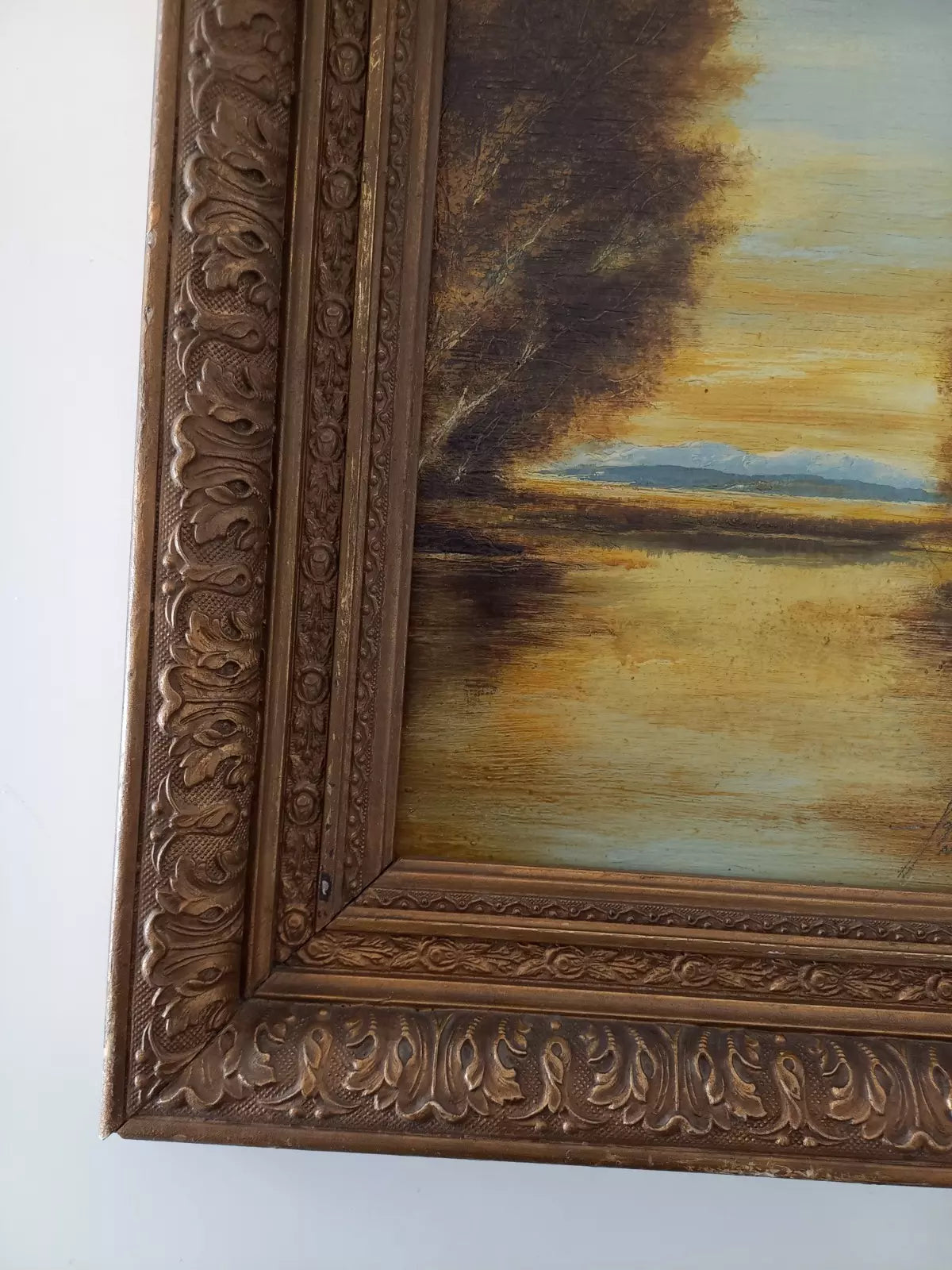 ORIGINAL Ölgemälde auf Holzplatte | Romantische Alpenlandschaft | Signiert: STADLER (München)