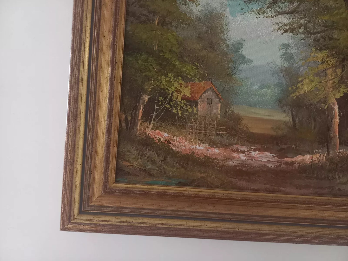 ORIGINAL Ölgemälde auf Leinwand inkl. Rahmen | Landschaft / Natur / Wald | Signiert: R. HANSEN