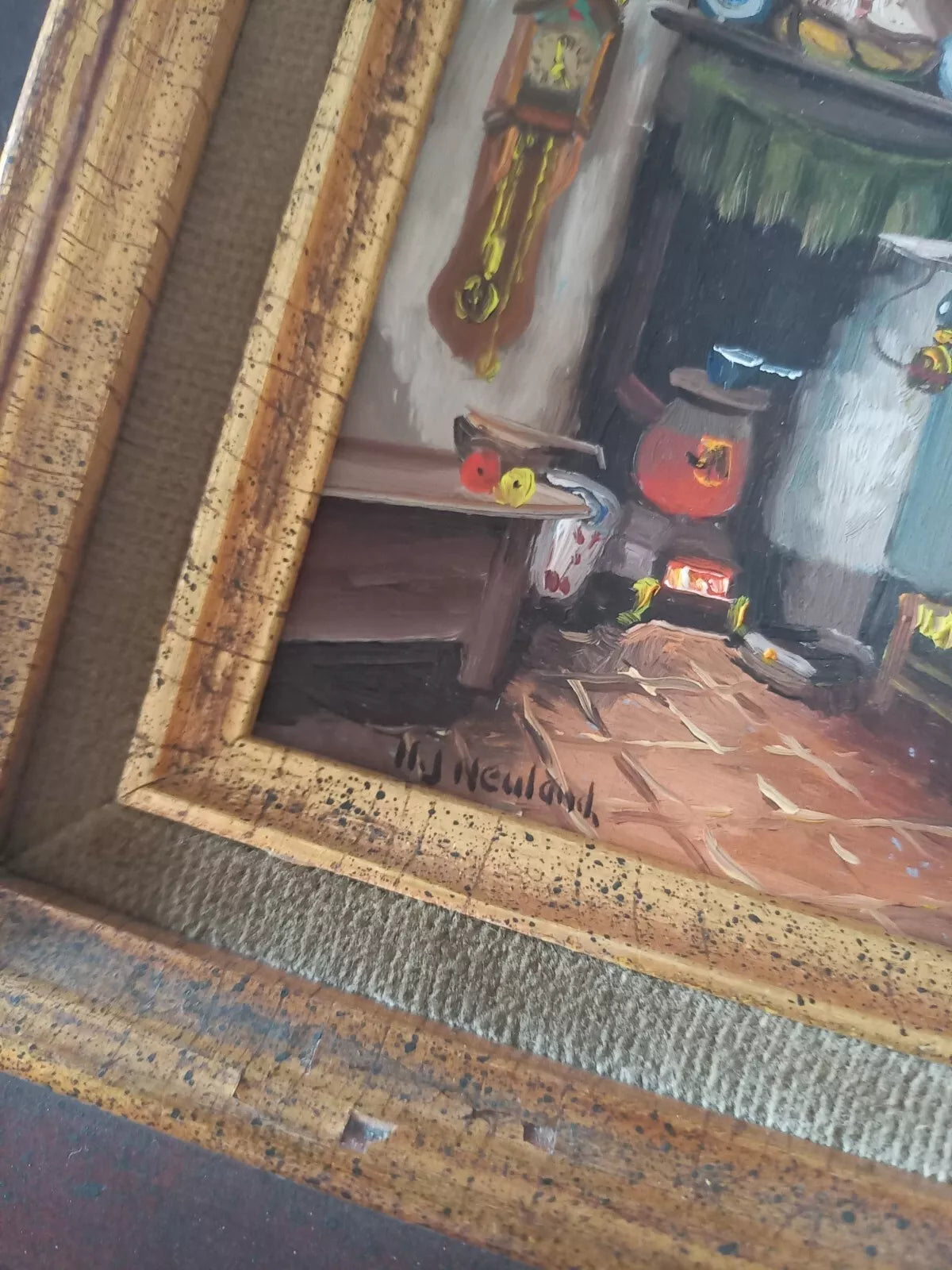 HENDRIK-JAN NEULAND (1928-2009) | Bäuerliches Interieur | ORIGINAL Ölgemälde inkl. Rahmen