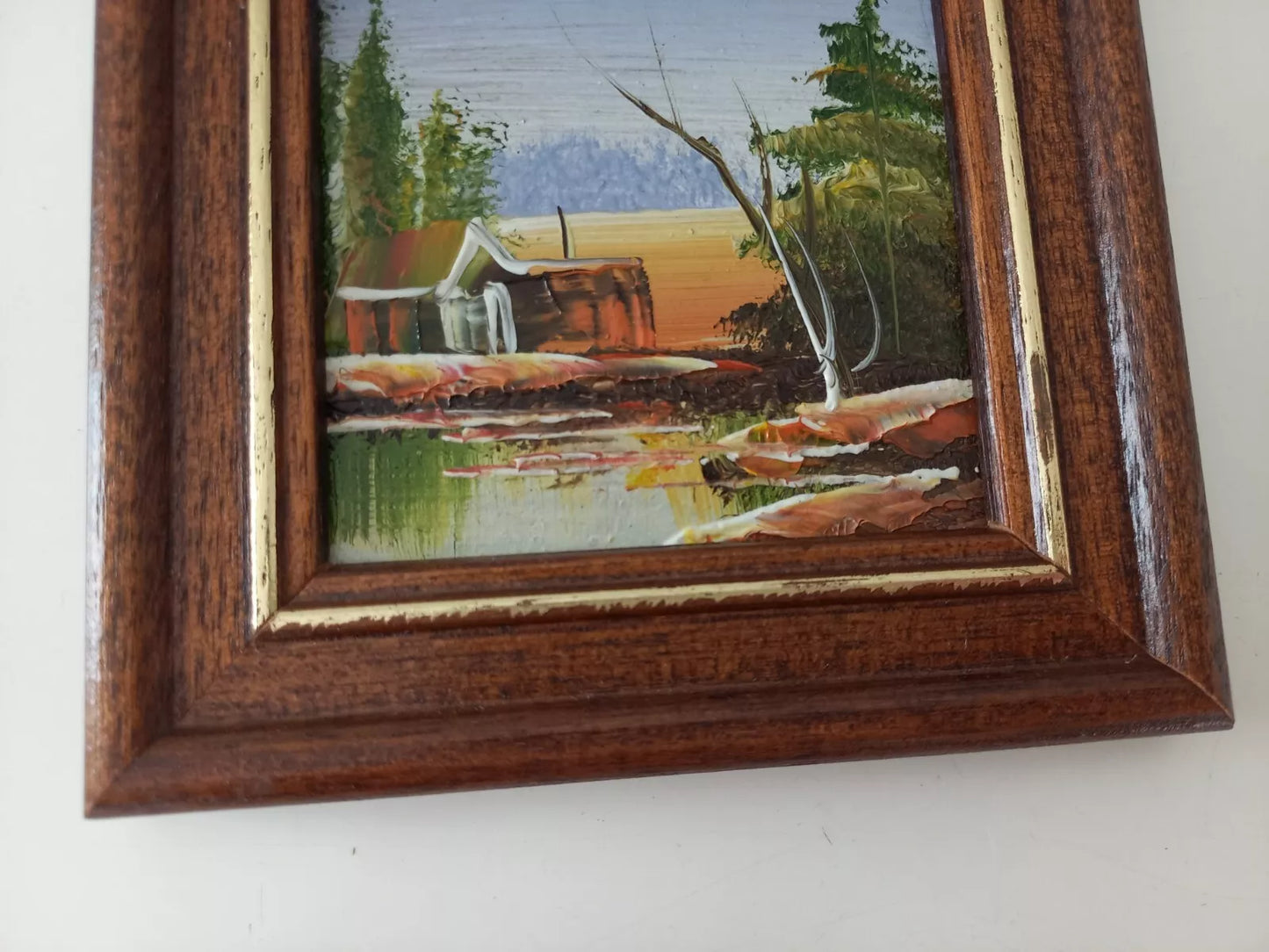 KLEINES ORIGINAL Ölgemälde auf Karton inkl. Holzrahmen | Landschaft / Natur | 11x11 cm