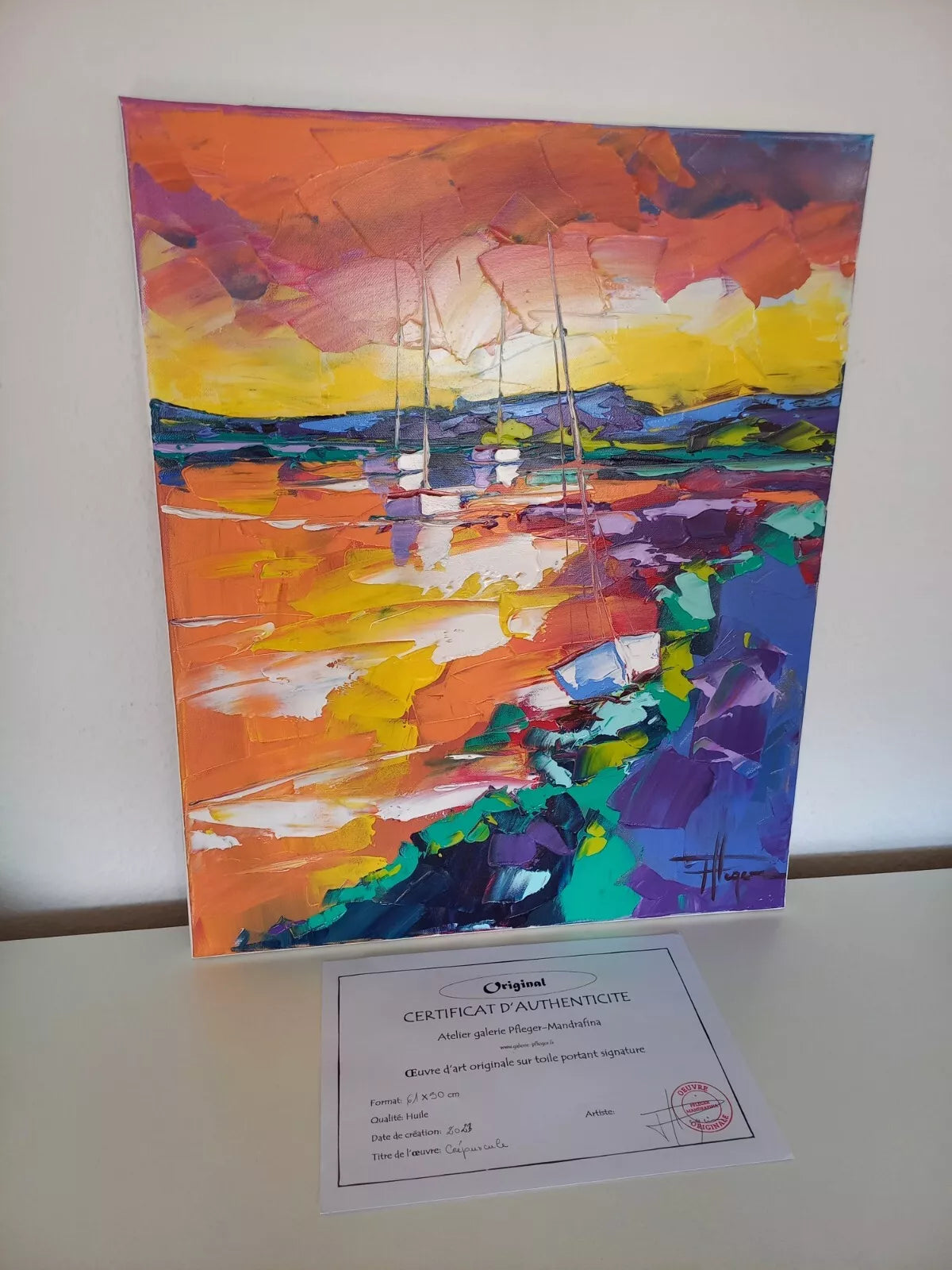 OLIVIER PFLEGER (*1967) | Segelboote / Abstrakte Kunst | ORIGINAL Ölgemälde auf Leinwand