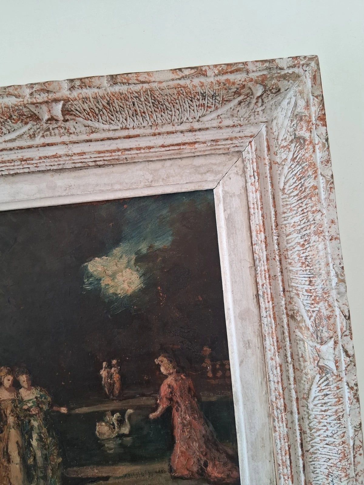 ADOLPHE MONTICELLI (1824-1886) | Nächtlicher Garten mit Figuren | ORIGINAL Ölgemälde