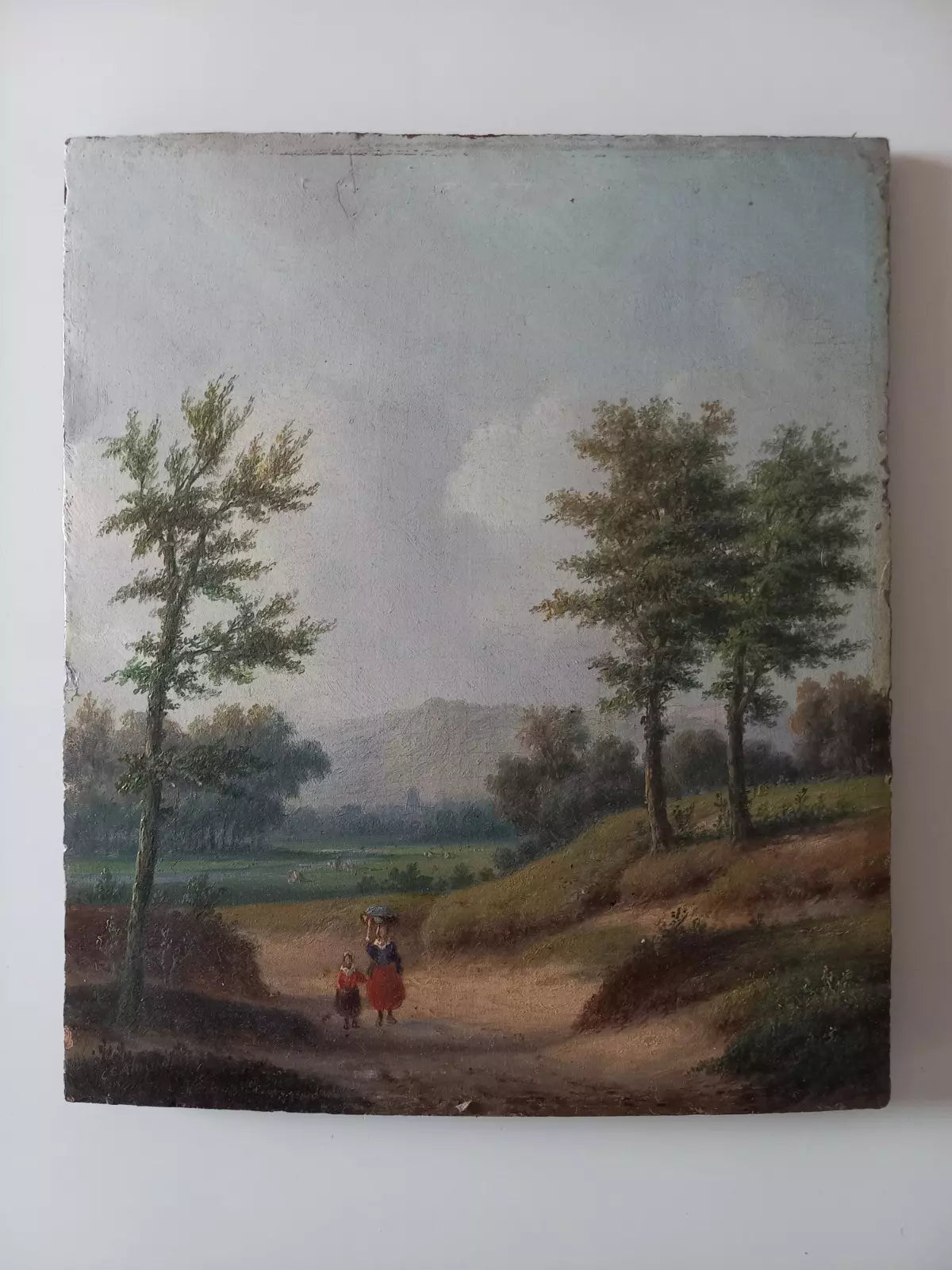 CARL EDUARD AHRENDTS (1822-1898) | Bewaldeter Landweg | ORIGINAL Ölgemälde auf Holzplatte