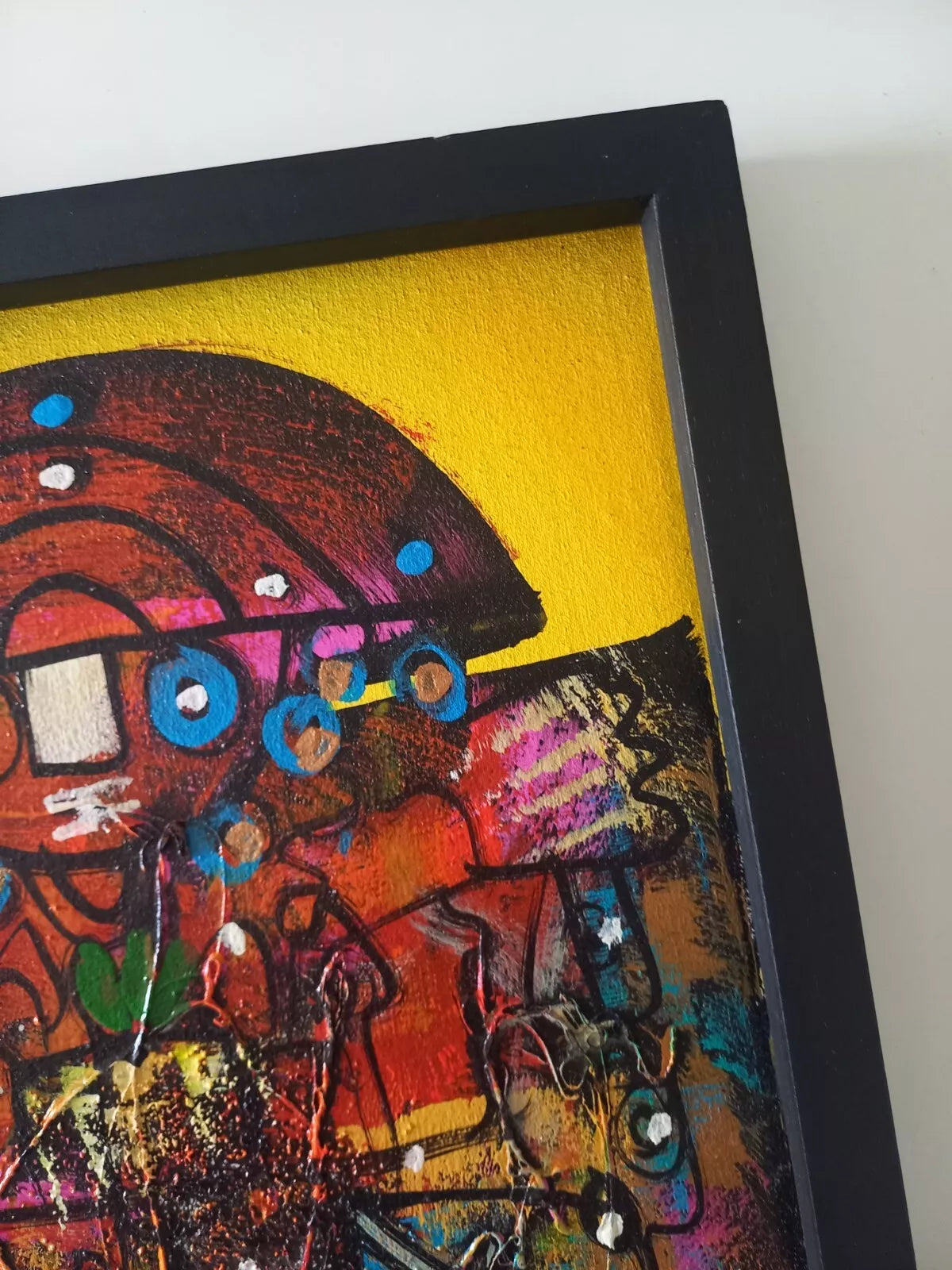 ORIGINAL Ölgemälde auf Karton inkl. Rahmen | Abstrakte / Moderne Kunst / Streetart | 30x40 cm