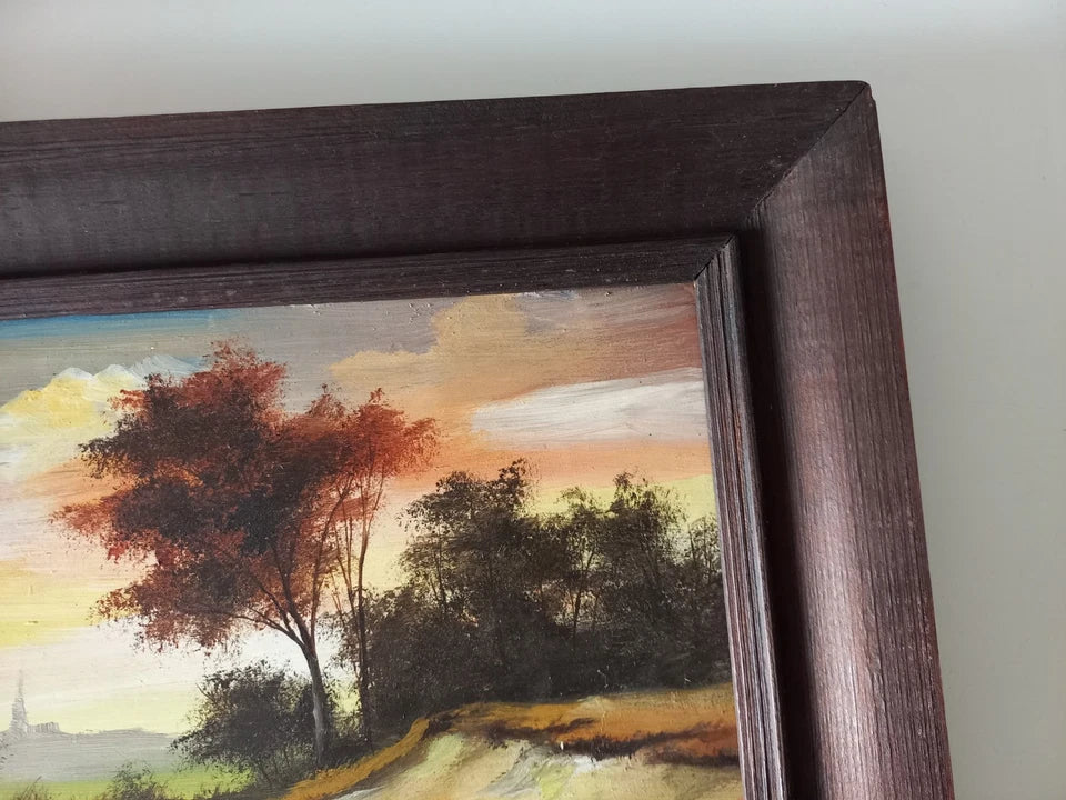 JOSEF WILK (1872-1948) | Romantische Landschaft | ORIGINAL Ölgemälde auf Holzplatte