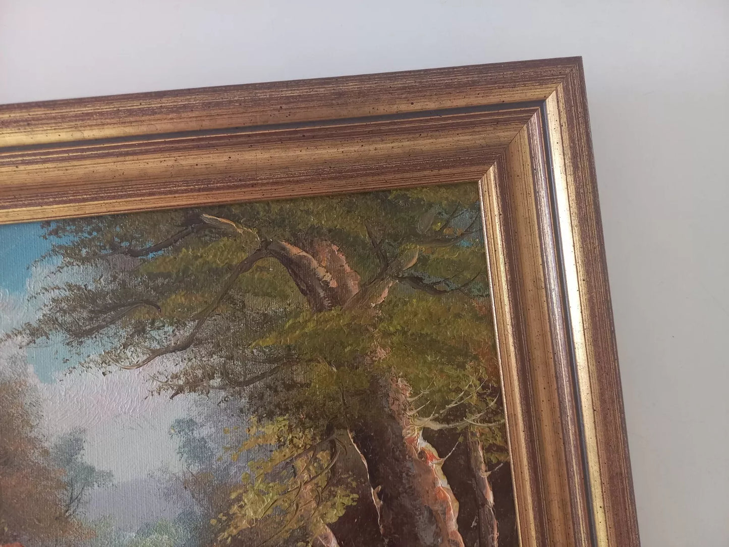 ORIGINAL Ölgemälde auf Leinwand inkl. Rahmen | Landschaft / Natur / Wald | Signiert: R. HANSEN