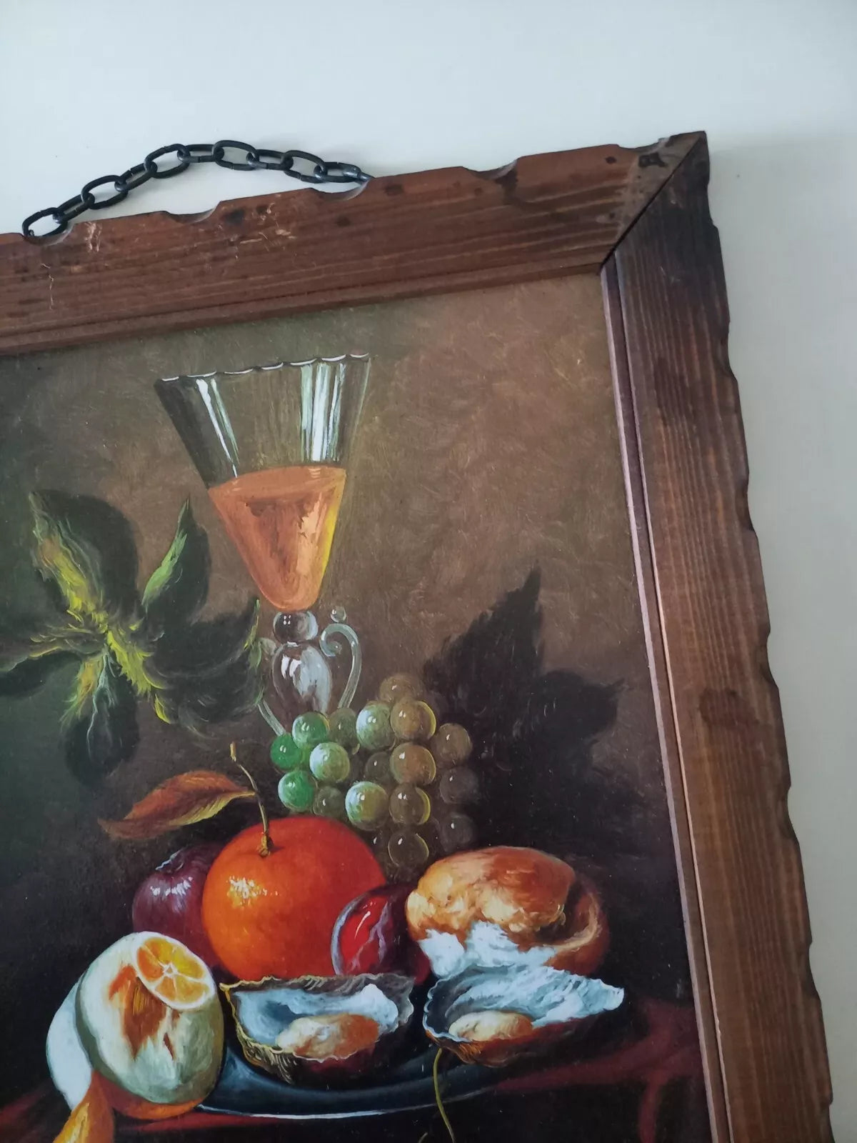 ORIGINAL Ölgemälde auf Karton inkl. Rahmen | Stillleben / Obstschale | Signiert: Lacosta