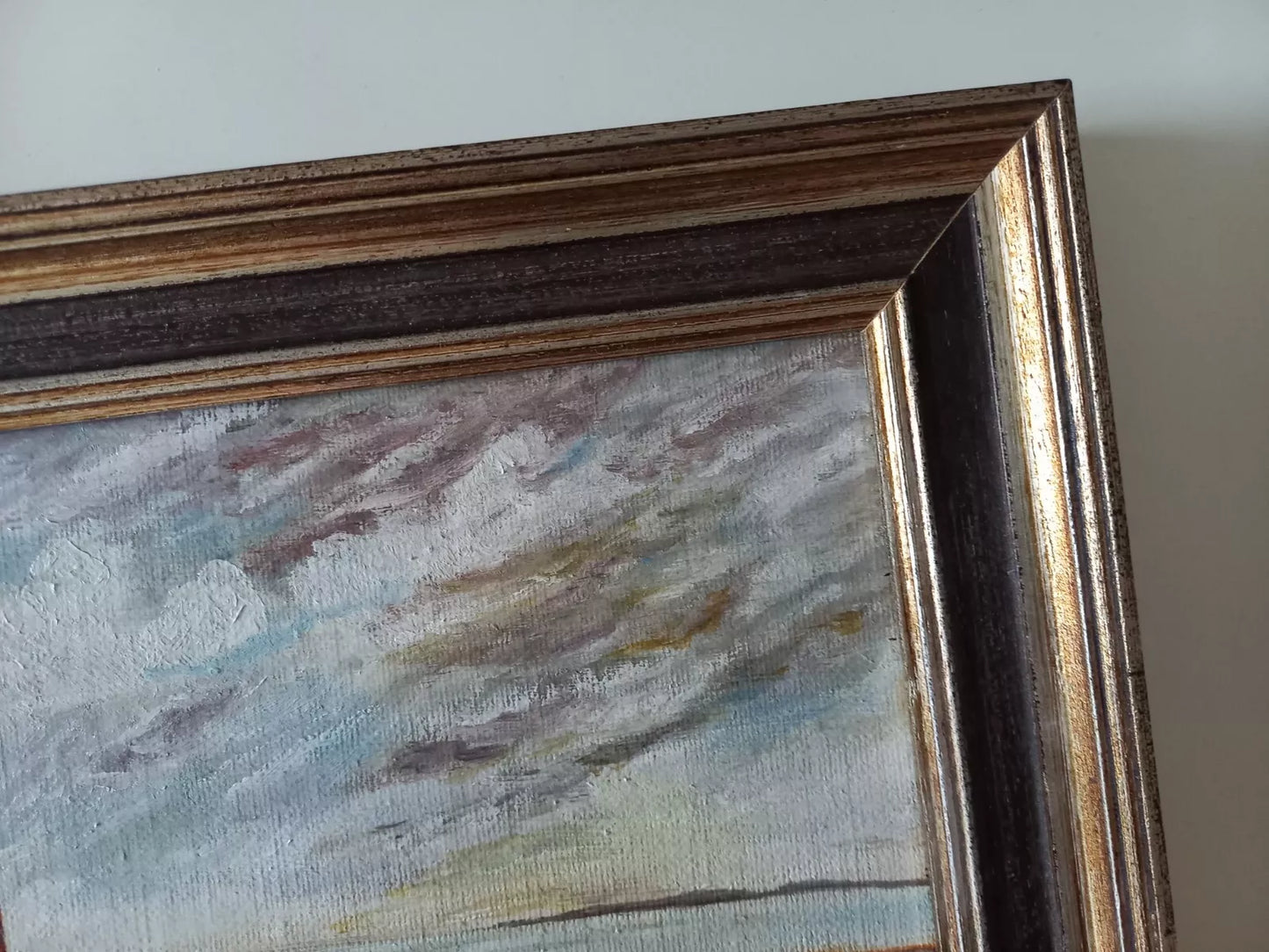HANDGEMALTES Ölgemälde auf Karton nach John Constable | Hadleigh Castle | Signiert: W. KAISER