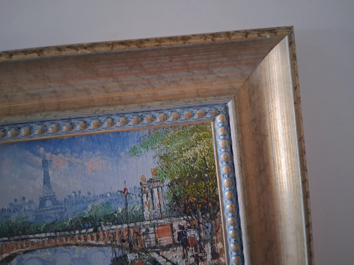 CAROLINE C. BURNETT | Eiffelturm / Paris / Stadtszene | ORIGINAL Ölgemälde auf Karton inkl. Rahmen