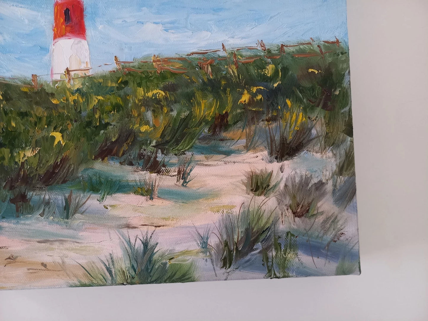 ORIGINAL Ölgemälde auf Leinwand | Leuchtturm / Landschaft / Natur | 30x30 cm | Signiert