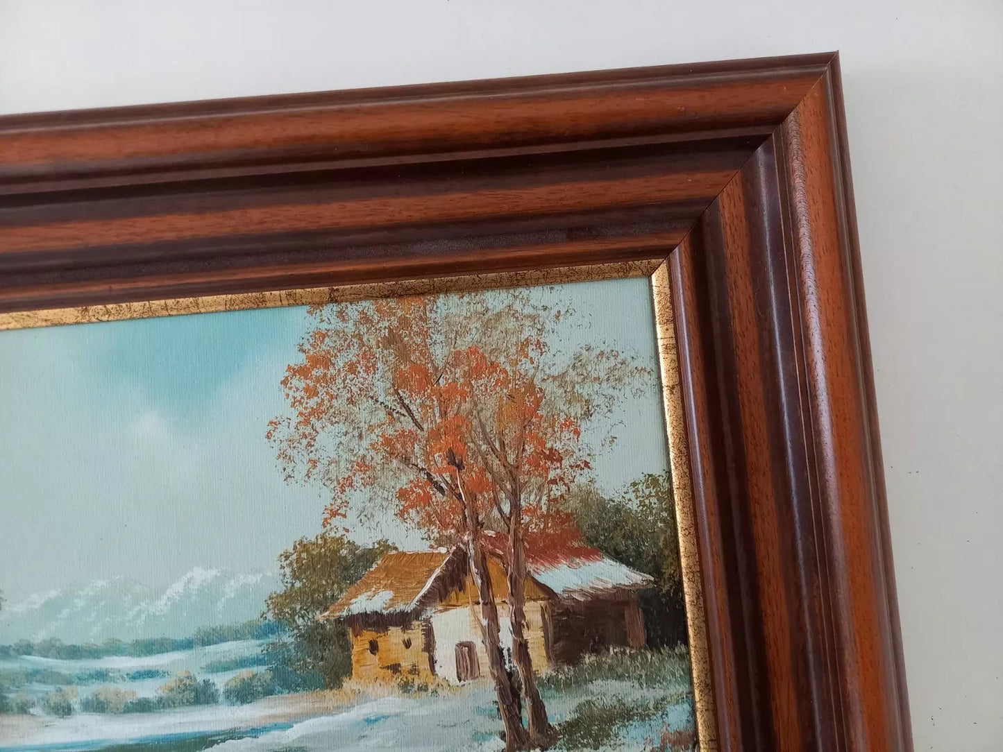ORIGINAL Ölgemälde auf Leinwand inkl. Rahmen | Winter im Herbst / Landschaft / Natur | Signiert