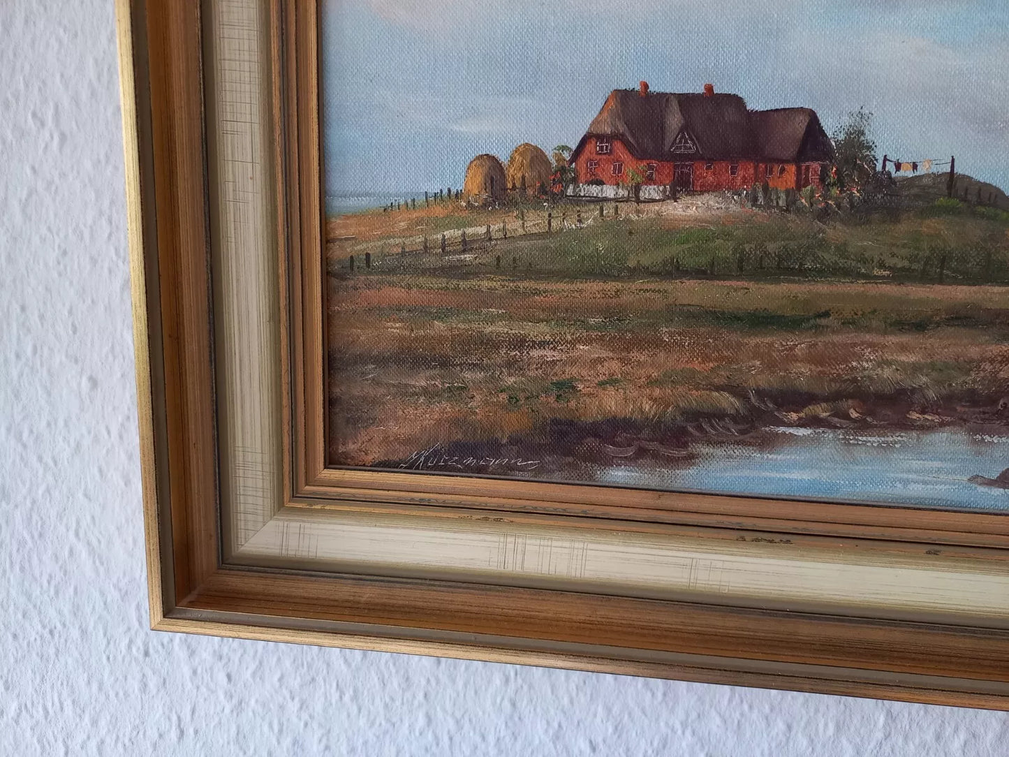 JULIUS KURZMANN (*1923) | Hallig / Landschaft | ORIGINAL Ölgemälde auf Leinwand inkl. Rahmen
