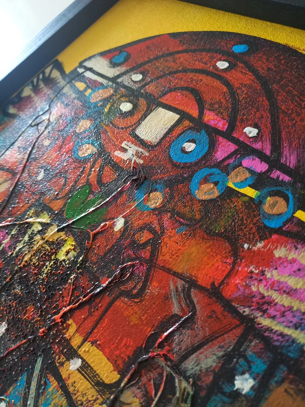 ORIGINAL Ölgemälde auf Karton inkl. Rahmen | Abstrakte / Moderne Kunst / Streetart | 30x40 cm