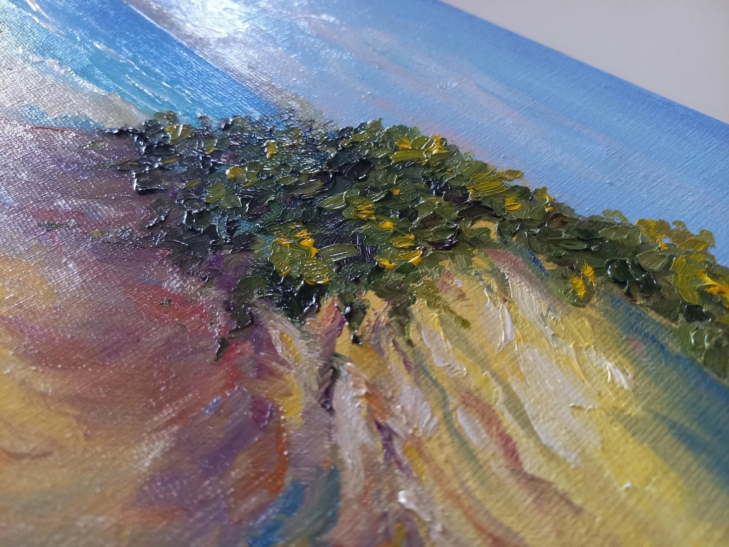 ORIGINAL Ölgemälde auf Leinwand | Strandgang / Meerblick / Landschaft | 30x24 cm | Signiert