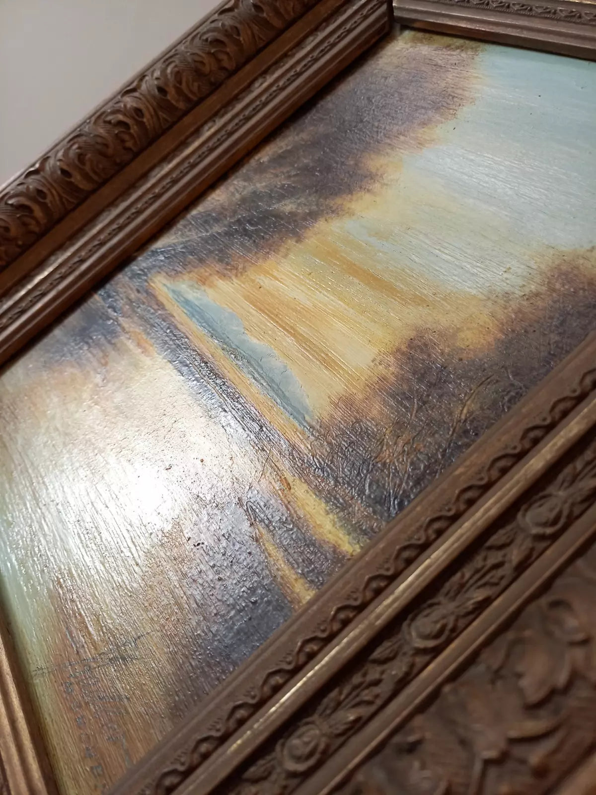 ORIGINAL Ölgemälde auf Holzplatte | Romantische Alpenlandschaft | Signiert: STADLER (München)