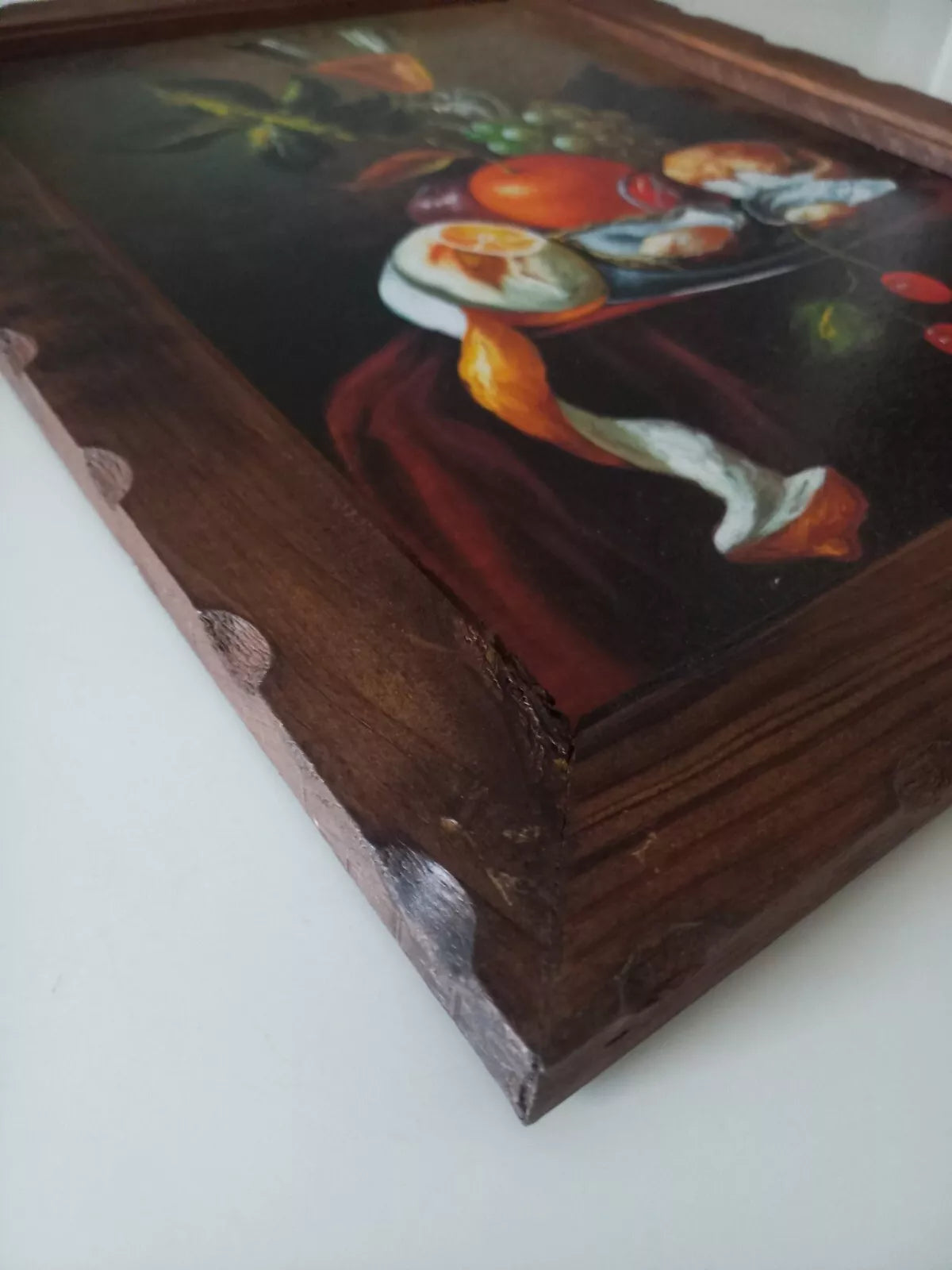 ORIGINAL Ölgemälde auf Karton inkl. Rahmen | Stillleben / Obstschale | Signiert: Lacosta