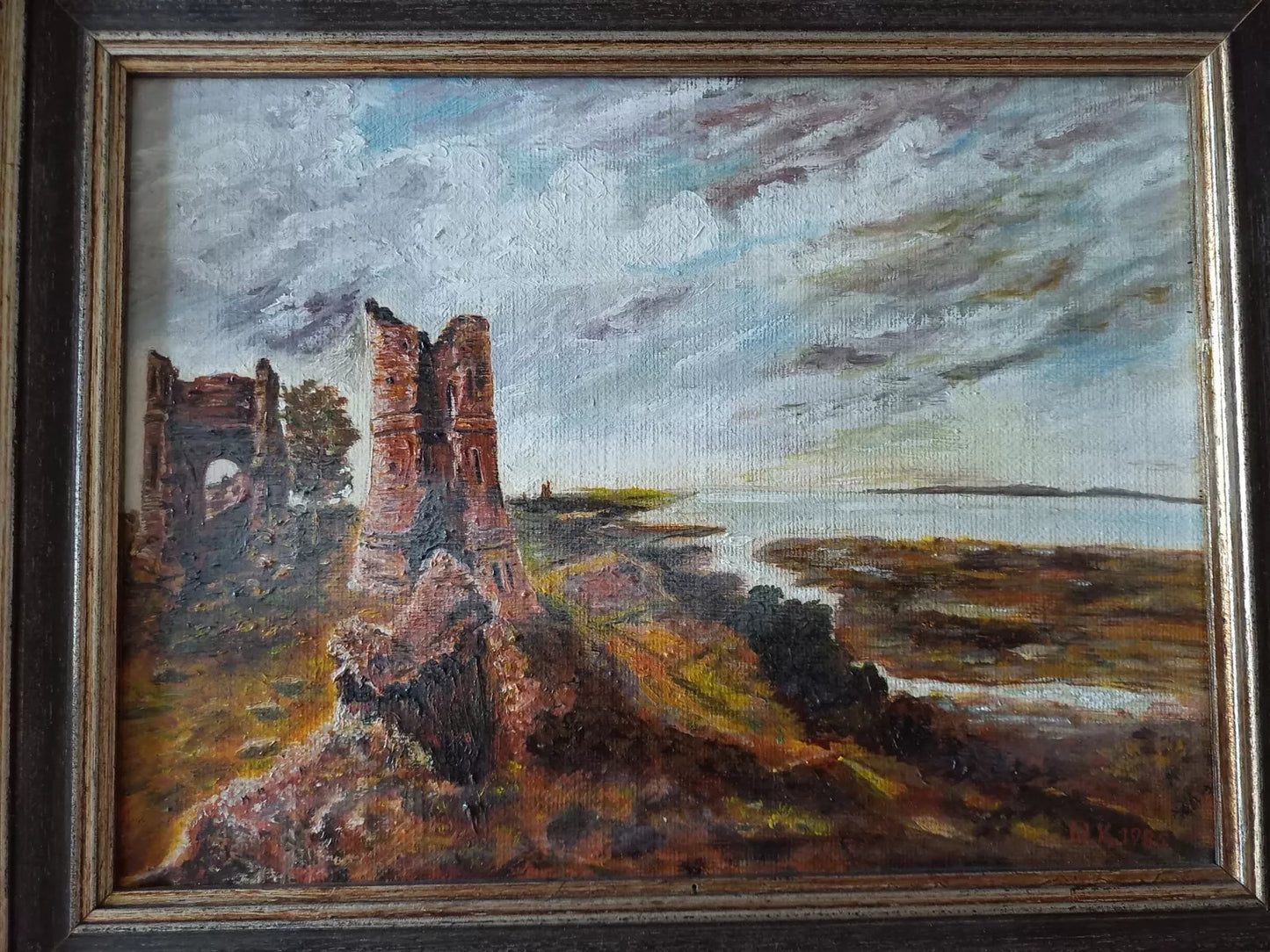 HANDGEMALTES Ölgemälde auf Karton nach John Constable | Hadleigh Castle | Signiert: W. KAISER