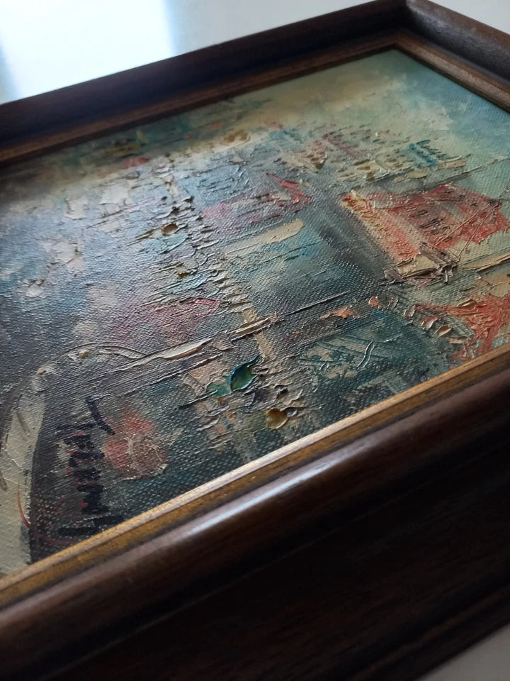 ORIGINAL Ölgemälde auf Leinwand inkl. Holzrahmen | Moulin Rouge / Paris / Abstrakt | Signiert