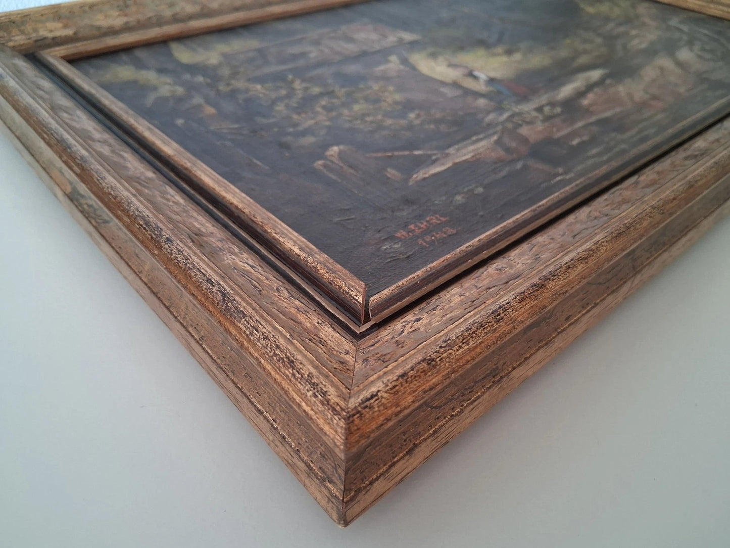 W. EHRL (1948) | Kapelle im Wald | ORIGINAL Ölgemälde auf Leinwand inkl. Rahmen | 51x33 cm