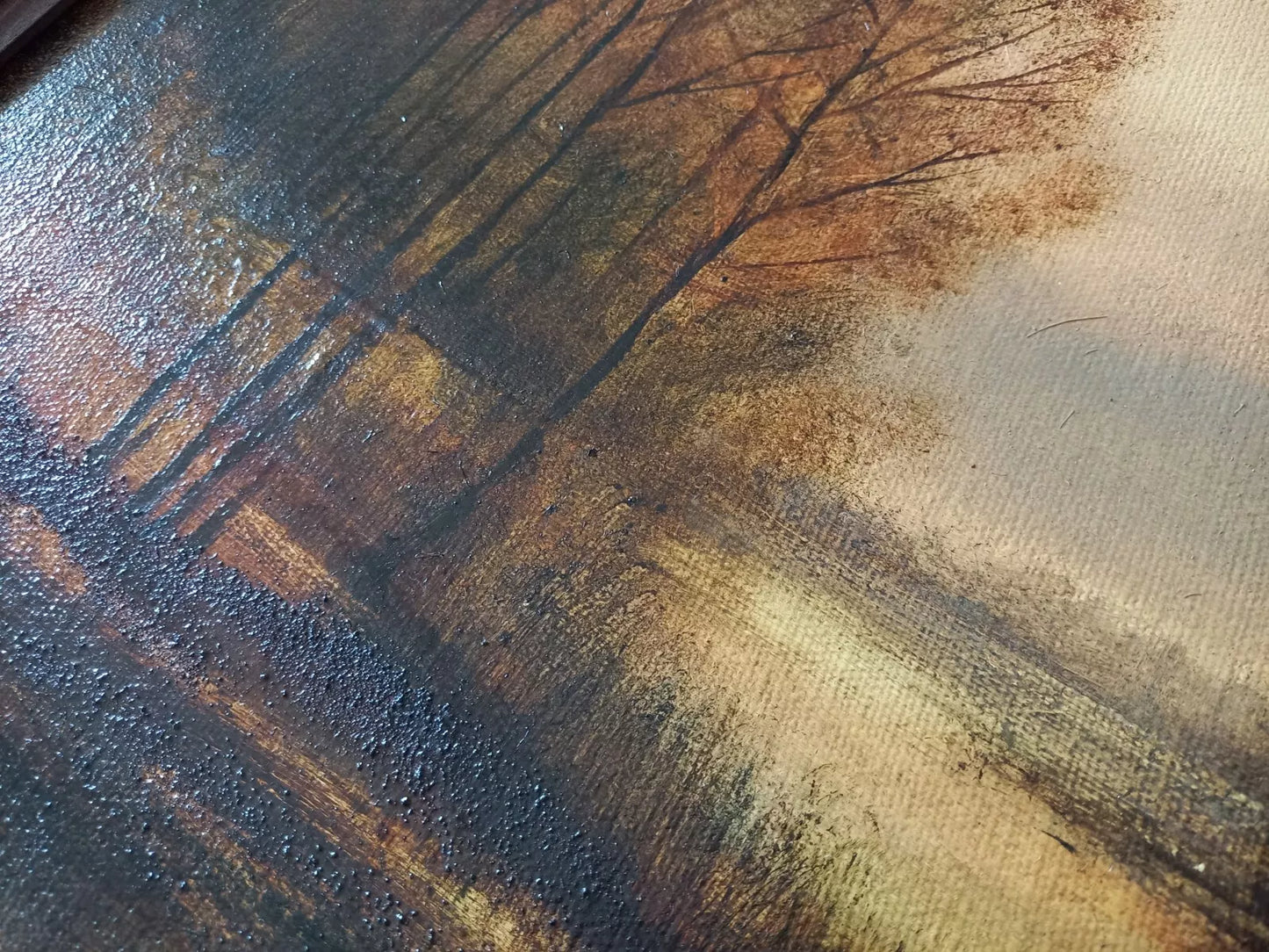 ANDRZEJ SKARZYNSKI | Fluss / Herbstlandschaft | ORIGINAL Ölgemälde auf Leinwand inkl. Rahmen