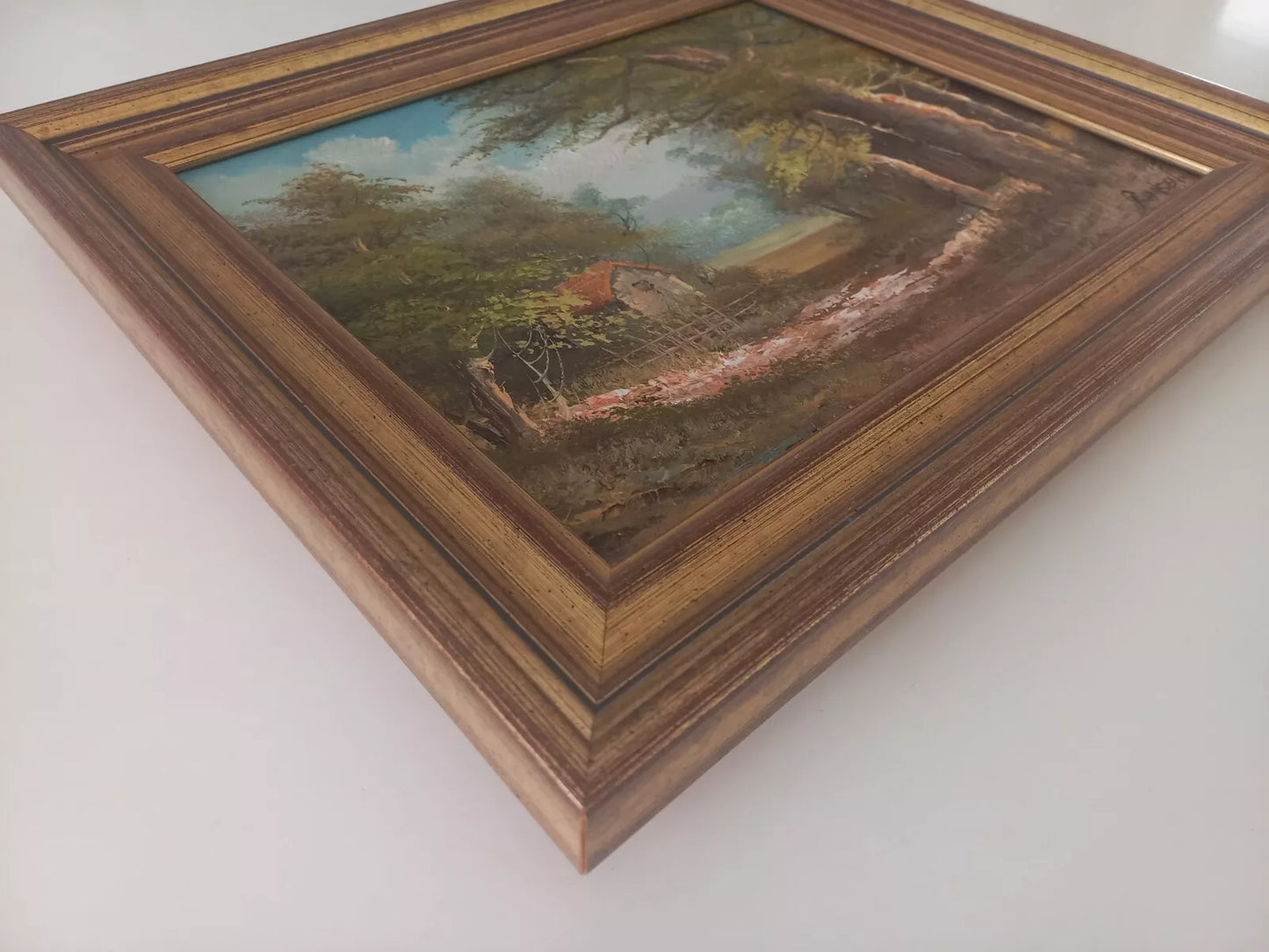 ORIGINAL Ölgemälde auf Leinwand inkl. Rahmen | Landschaft / Natur / Wald | Signiert: R. HANSEN