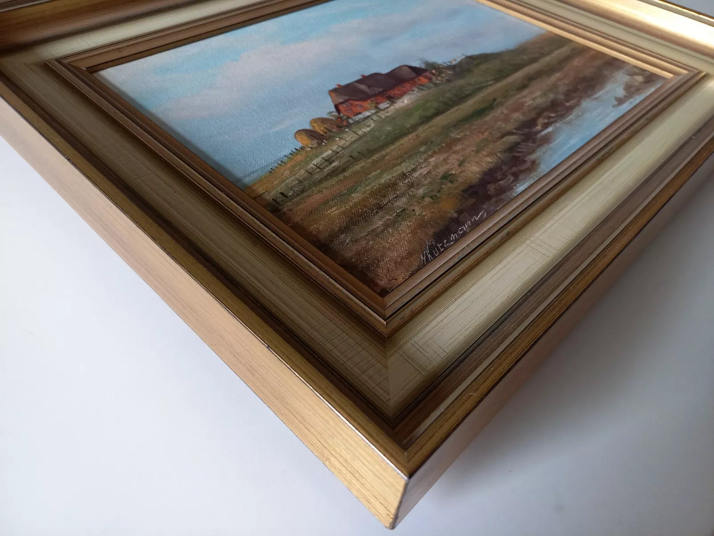 JULIUS KURZMANN (*1923) | Hallig / Landschaft | ORIGINAL Ölgemälde auf Leinwand inkl. Rahmen