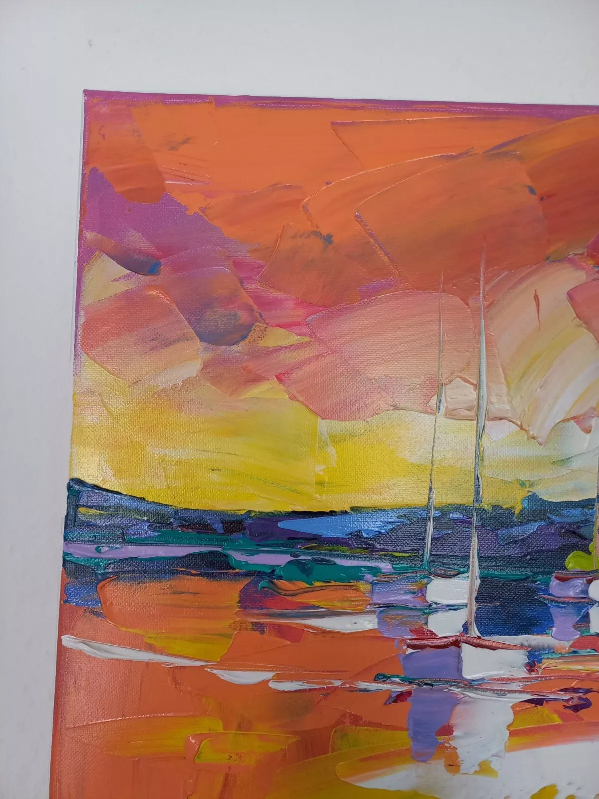 OLIVIER PFLEGER (*1967) | Segelboote / Abstrakte Kunst | ORIGINAL Ölgemälde auf Leinwand