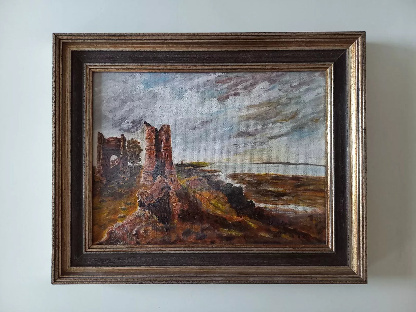 HANDGEMALTES Ölgemälde auf Karton nach John Constable | Hadleigh Castle | Signiert: W. KAISER