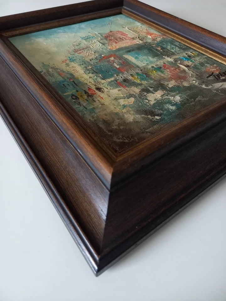 ORIGINAL Ölgemälde auf Leinwand inkl. Holzrahmen | Moulin Rouge / Paris / Abstrakt | Signiert