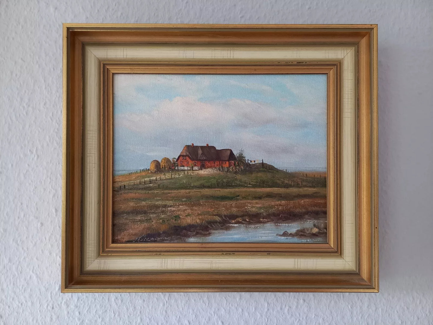 JULIUS KURZMANN (*1923) | Hallig / Landschaft | ORIGINAL Ölgemälde auf Leinwand inkl. Rahmen