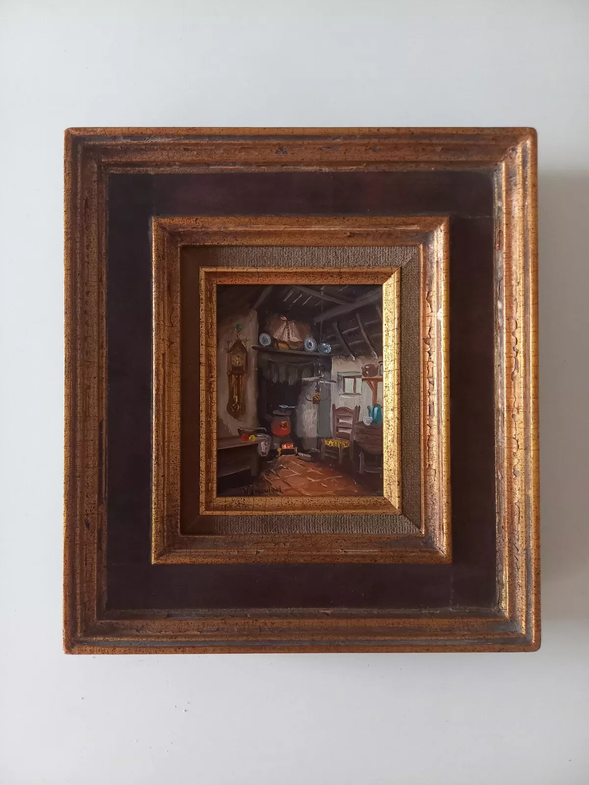 HENDRIK-JAN NEULAND (1928-2009) | Bäuerliches Interieur | ORIGINAL Ölgemälde inkl. Rahmen