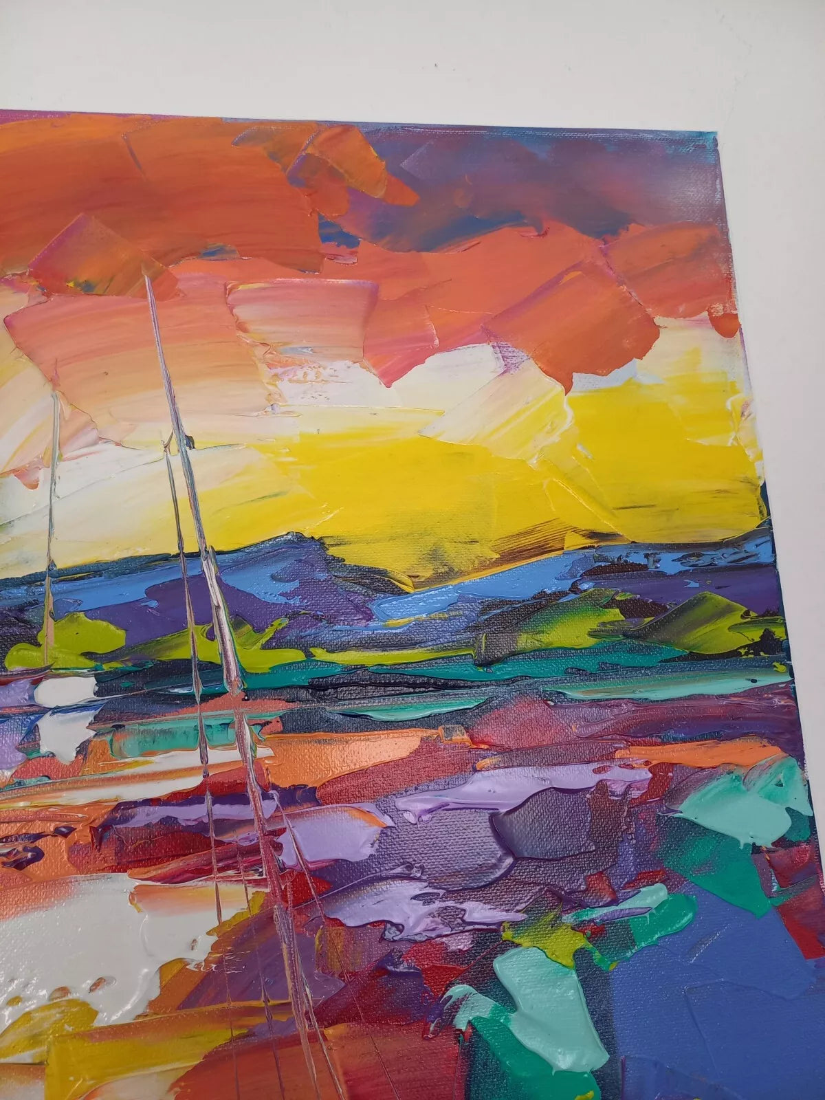 OLIVIER PFLEGER (*1967) | Segelboote / Abstrakte Kunst | ORIGINAL Ölgemälde auf Leinwand