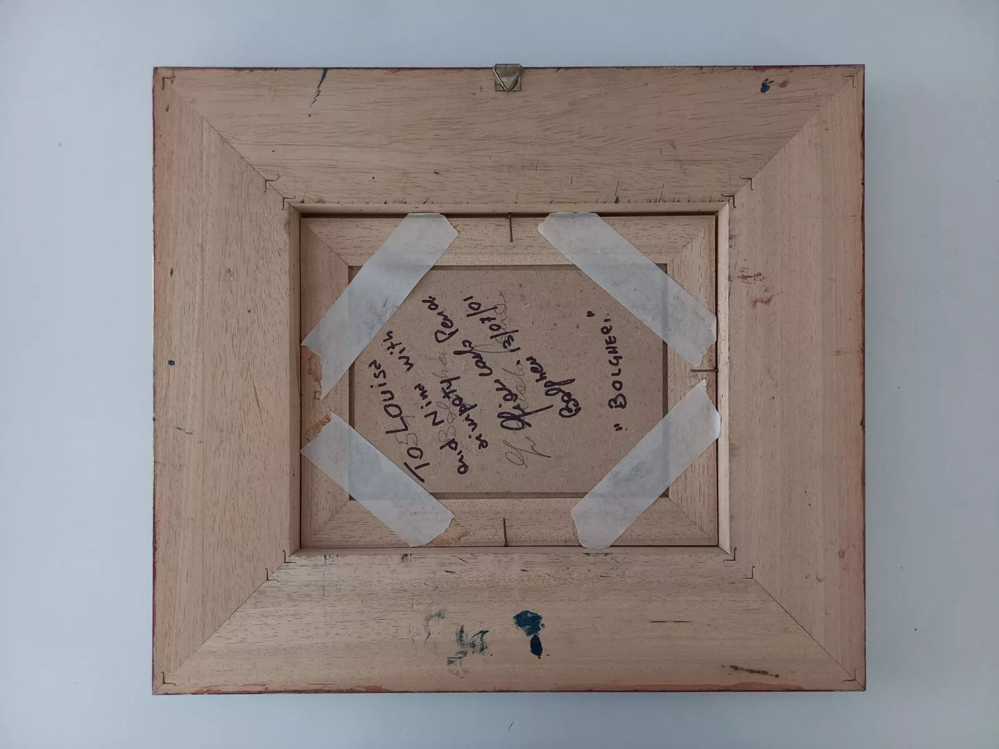 ORIGINAL Ölgemälde auf Karton inkl. Rahmen | Stadtansicht mit Burgturm | 39x35 cm