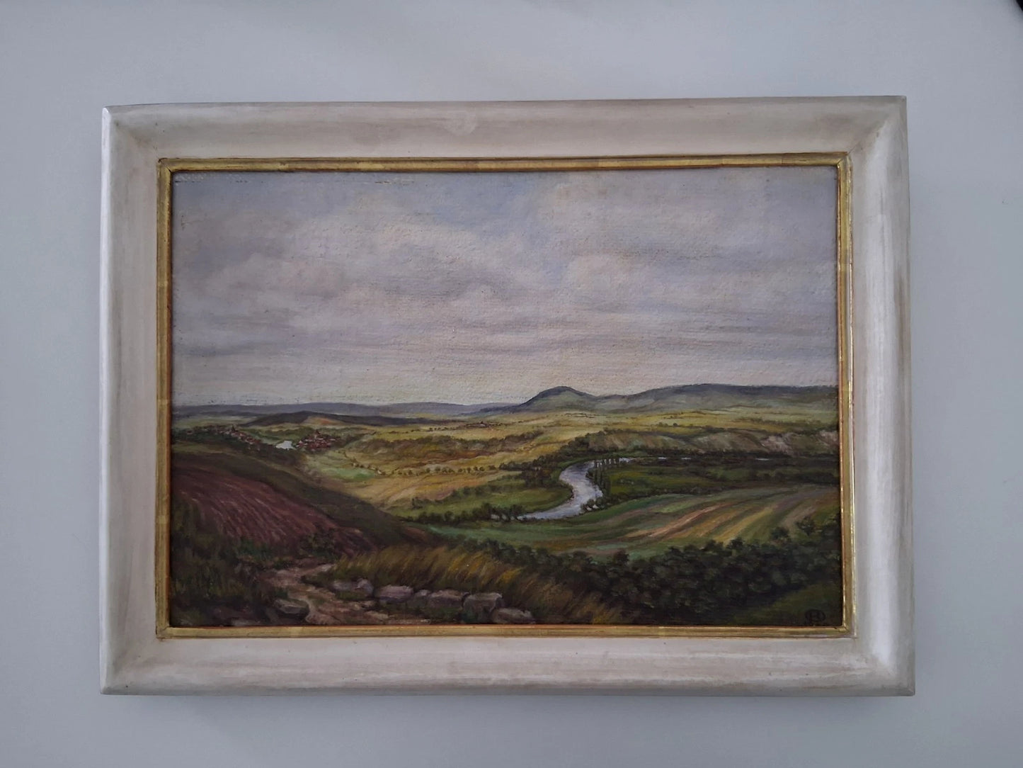 OTTO RIEGER (*1928) | Neckarlandschaft / Fluss / Natur | ORIGINAL Ölgemälde auf Leinwand inkl. Rahmen